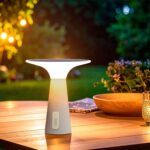 Solar LED tafellamp beige - USB oplaadbaar - 3000K- IP54