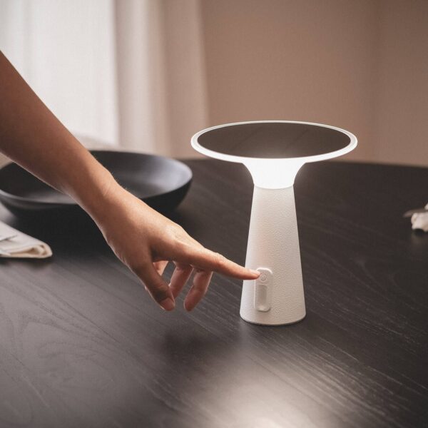 Solar LED tafellamp wit - USB oplaadbaar - 3000K- IP54 - Afbeelding 3