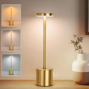 Gouden tafellamp – oplaadbare tafellamp - dimbaar - 3 Kleuren