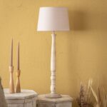Beige taupe hout tafellamp E27 fitting klassiek voor woonkamer sfeerlicht