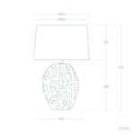 Tafellamp keramiek met bruine kap - E27 fitting - beige - Afbeelding 7