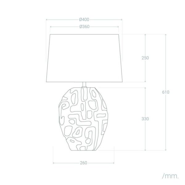 Tafellamp keramiek met bruine kap - E27 fitting - beige - Afbeelding 7