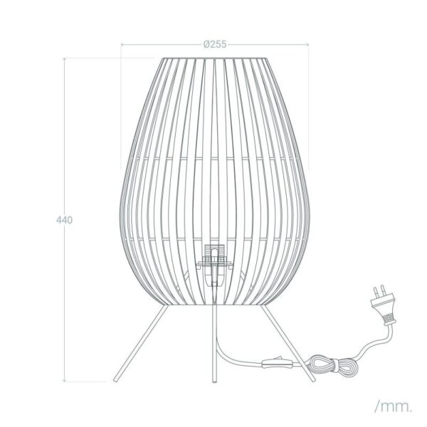 Bamboe tafellamp - E27 - 44 cm hoog - natuurlijk vlechtwerk - Afbeelding 9
