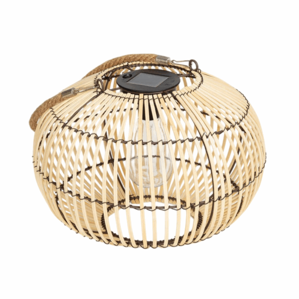 bohemian tafellamp solar led rotan natuurlijk 240 mm