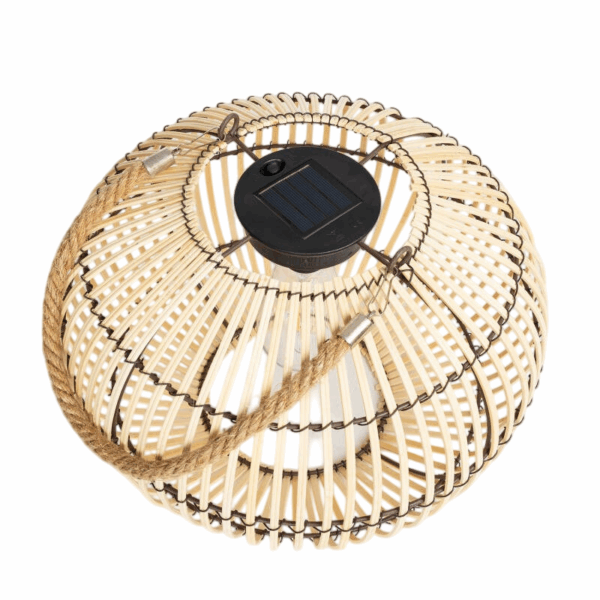 Bohemian solar tafellamp - LED - 24 cm hoog - rotan natuurlijk - Afbeelding 7