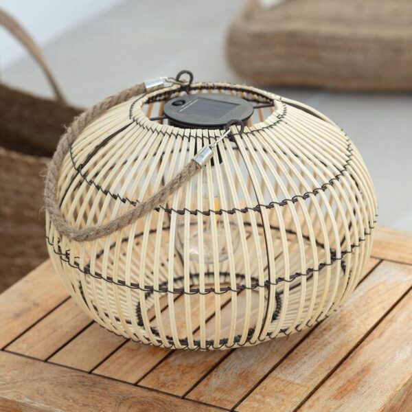 Bohemian solar tafellamp - LED - 24 cm hoog - rotan natuurlijk - Afbeelding 8