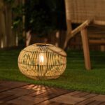 Bohemian solar tafellamp - LED - 24 cm hoog - rotan natuurlijk - Afbeelding 2