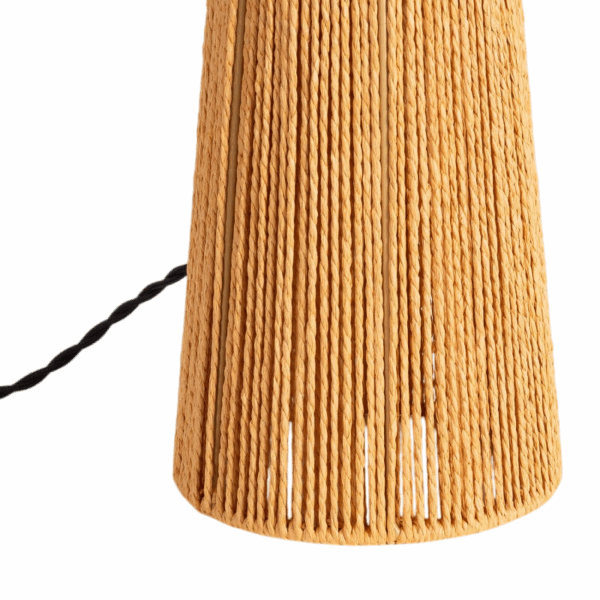 Boho tafellamp - E27 - gevlochten papier - 41 cm hoog - natuurlijk - Afbeelding 5