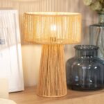 Boho tafellamp - E27 - gevlochten papier - 41 cm hoog - natuurlijk - Afbeelding 2