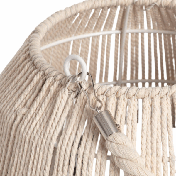 Boho tafellamp touw - LED - draagbaar - 24 cm hoog - naturel - Afbeelding 5