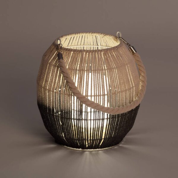 Boho tafellamp touw - LED - draagbaar - 24 cm hoog - naturel - Afbeelding 3