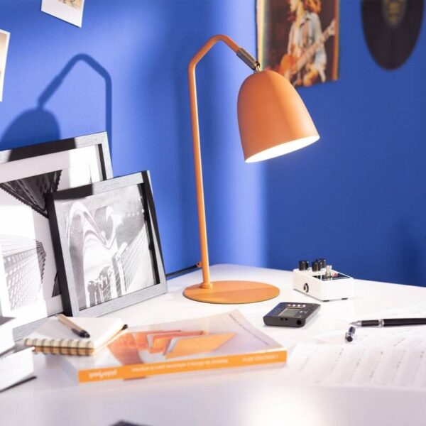 Design bureaulamp - E27 - metaal - 43 cm hoog - oranje saffraan - Afbeelding 6