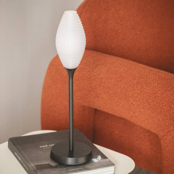 Design tafellamp - LED - oplaadbaar - 38 cm hoog - zwart - Afbeelding 2
