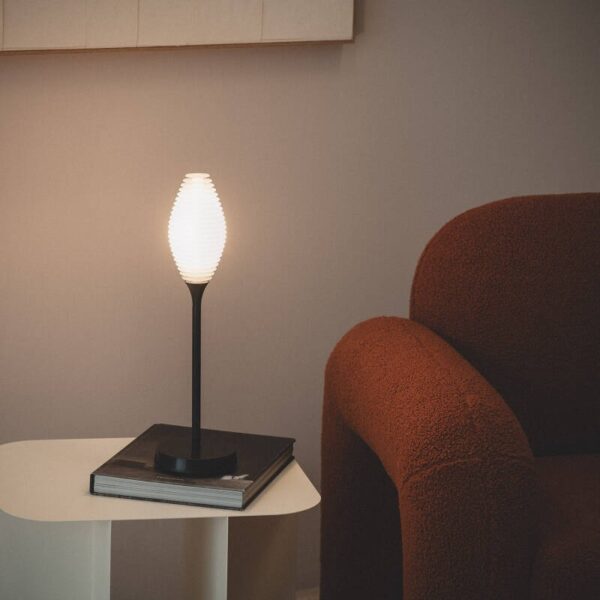 Design tafellamp - LED - oplaadbaar - 38 cm hoog - zwart - Afbeelding 1