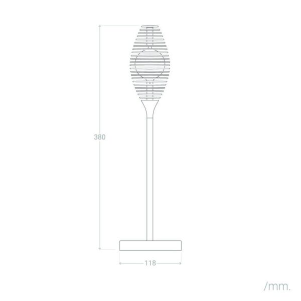 Design tafellamp - LED - oplaadbaar - 38 cm hoog - zwart - Afbeelding 9