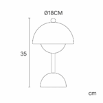 Design tafellamp - LED - oplaadbaar - dimbaar - 35 cm hoog - beige - Afbeelding 9