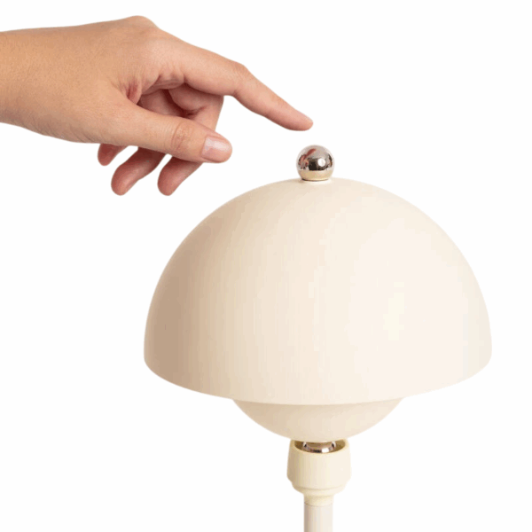 Design tafellamp - LED - oplaadbaar - dimbaar - 35 cm hoog - beige - Afbeelding 4