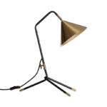 Design tafellamp met gouden kap - E27 - 50 cm hoog - zwart