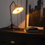 Design tafellamp met gouden kap - E27 - 50 cm hoog - zwart - Afbeelding 2