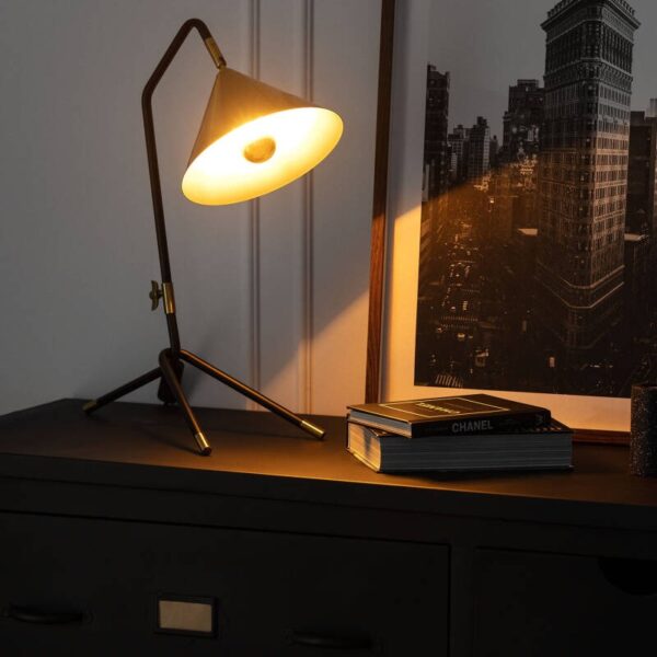 Design tafellamp met gouden kap - E27 - 50 cm hoog - zwart - Afbeelding 2