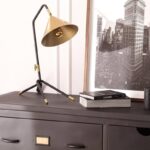 Design tafellamp met gouden kap - E27 - 50 cm hoog - zwart - Afbeelding 4
