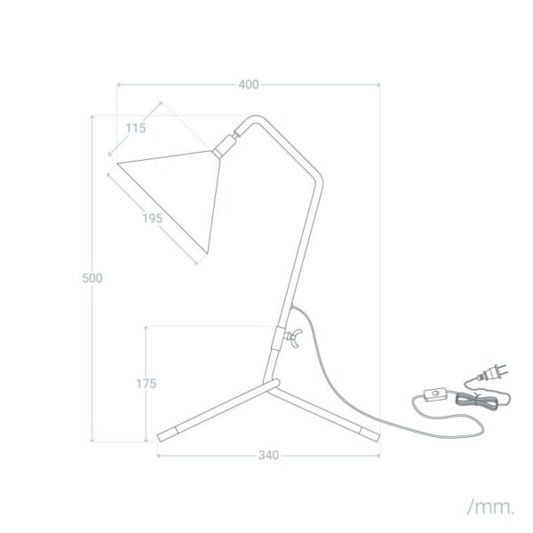 Design tafellamp met gouden kap - E27 - 50 cm hoog - zwart - Afbeelding 8