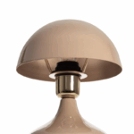 Design tafellamp met retro kap - E27 - metaal - 23 cm hoog - beige - Afbeelding 2
