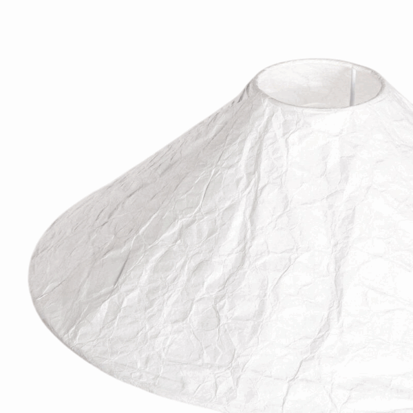 Design tafellamp papier - brede kap - E27 - 39 cm hoog - wit - Afbeelding 3