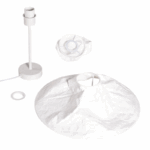 Design tafellamp papier - brede kap - E27 - 39 cm hoog - wit - Afbeelding 7