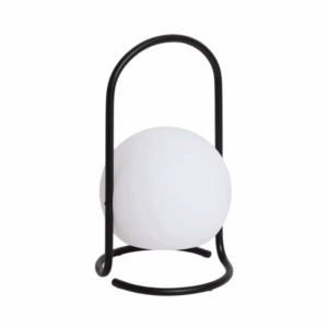 draagbare tafellamp led zwart oplaadbaar met ronde bol 30 cm