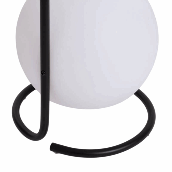 Draagbare tafellamp oplaadbaar - LED - bolvorm - 30 cm hoog - zwart - Afbeelding 3