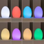 Eivormige RGB tafellamp met afstandsbediening - LED - oplaadbaar - 19 cm hoog - wit - Afbeelding 3