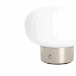 Glazen tafellamp bolvorm - LED - oplaadbaar - 13 cm hoog - zilver - Afbeelding 7