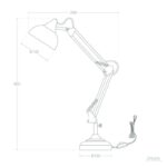 Industriële bureaulamp - E27 - metaal - verstelbaar - roze - Afbeelding 11