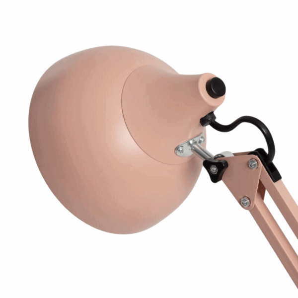Industriële bureaulamp - E27 - metaal - verstelbaar - roze - Afbeelding 8