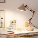 Industriële bureaulamp - E27 - metaal - verstelbaar - roze - Afbeelding 2