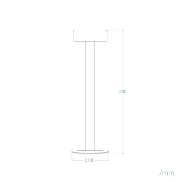 Industriële tafellamp oplaadbaar - LED- draagbaar - 30 cm hoog - zwart - Afbeelding 7