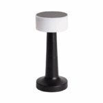 Zwarte LED tafellamp oplaadbaar met touch dimmer USB-C compact design 23 cm
