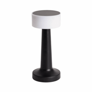 Zwarte LED tafellamp oplaadbaar met touch dimmer USB-C compact design 23 cm