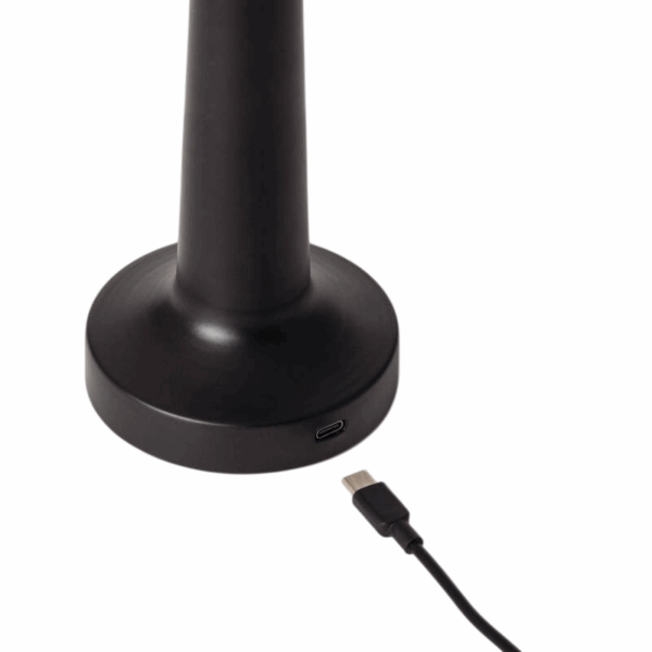 LED tafellamp oplaadbaar - dimbaar - 23 cm hoog - zwart - Afbeelding 5