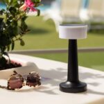 LED tafellamp oplaadbaar - dimbaar - 23 cm hoog - zwart