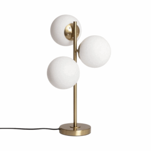 luxe tafellamp e27 goud metaal en glas 3 bollen 560 mm