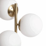 Luxe tafellamp 3 bollen - E27 - metaal - glas - 56 cm hoog - goud - Afbeelding 3