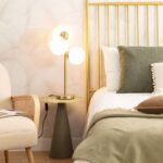 Luxe tafellamp 3 bollen - E27 - metaal - glas - 56 cm hoog - goud - Afbeelding 2