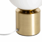 Luxe tafellamp opaalglas - E27 - bol - 25 cm hoog - goud - Afbeelding 7