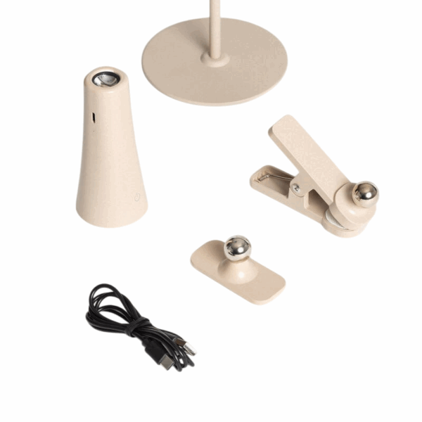Minimalistische tafellamp - LED - oplaadbaar - dimbaar - 36 cm hoog - camel - Afbeelding 4