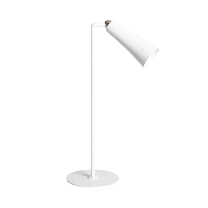 Witte dimbare LED tafellamp oplaadbaar USB-C 4000K IP40 slank metalen design 36 cm
