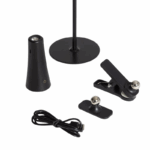 Minimalistische tafellamp - LED - oplaadbaar - dimbaar - 36 cm hoog - zwart - Afbeelding 4