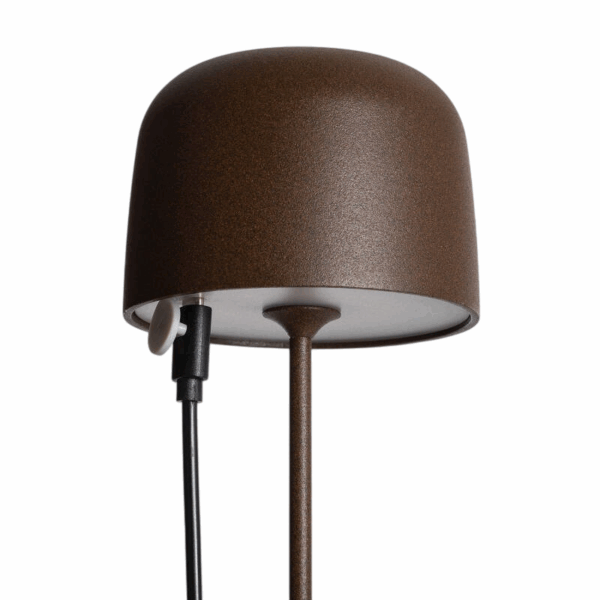 Moderne draagbare tafellamp - LED - 24 cm hoog - bruin - Afbeelding 3
