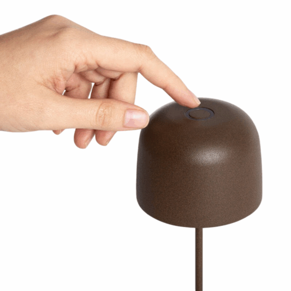 Moderne draagbare tafellamp - LED - 24 cm hoog - bruin - Afbeelding 5